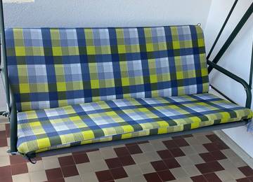 Hollywoodschaukel Auflage in der Farbe Checkered Blue