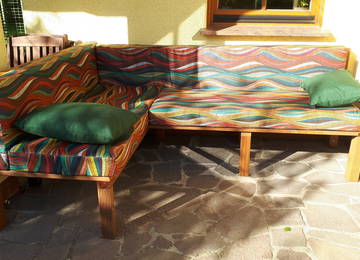 Lounge Sitzkissen und Lounge Rcklehne nach Ma in der Farbe Kenya Rouge