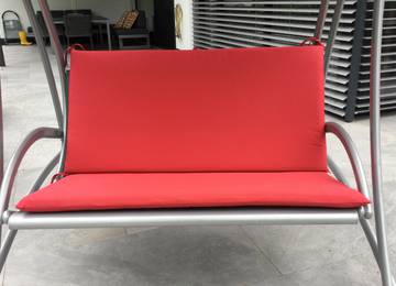 Bankauflage mit Rcklehne nach Ma fr Gartenbank in der Farbe Sunny Rouge