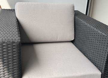 Lounge Rckenkissen nach Ma in der Farbe Sunny Gris 54x35x15cm mit Lounge Sitzkissen 54x75x8cm
