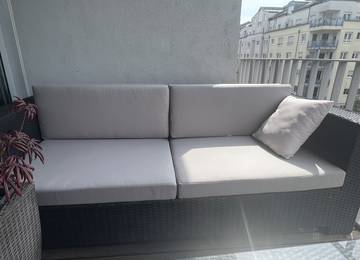 Lounge Rckenkissen 84x35x15cm in der Farbe Sunny Gris mit Lounge Sitzkissen 84x75x8cm in der Farbe Sunny Gris
